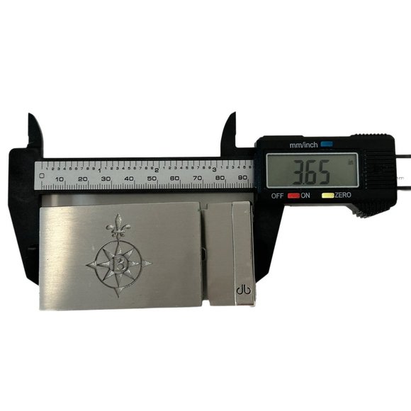 Compass Fleur de Lis Initial “B” Silver Tone Belt Buckle Hardware Heavy - Picture 3 of 4